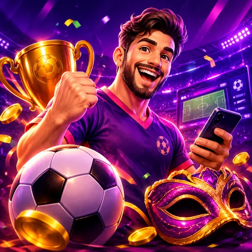 Bola de futebol ao lado da tela de apostas com odds ao vivo