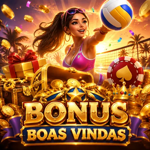 Oferta visual do bônus de boas-vindas de 100% do j77.com com moedas douradas