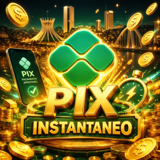 Logo PIX com selo de pagamento instantâneo no j77.com
