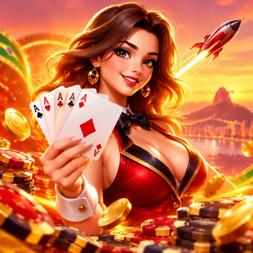 Mesa de pôquer ao vivo com cartas comunitárias e fichas empilhadas